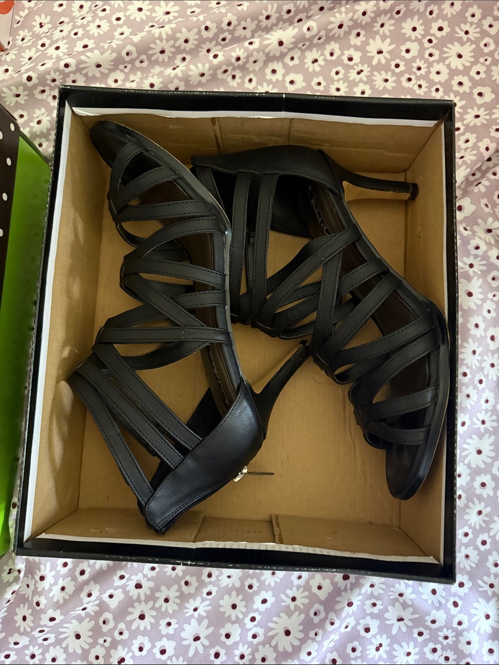 Michael Antonio Black Strappy Stiletto Heels